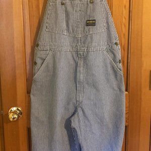 VTG OshKosh B'Gosh Overalls Union Made Striped Sanforized Vestbak Adult 34/25.